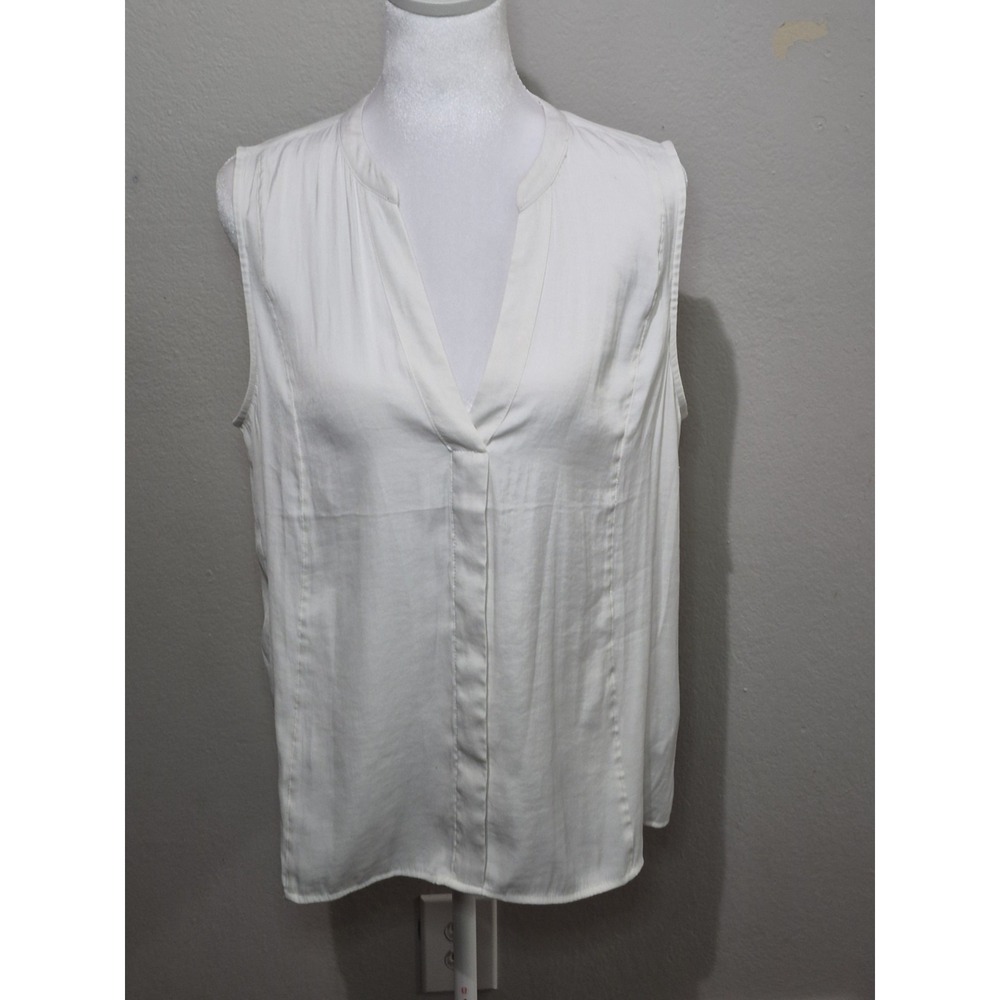 Banana Republic Tank Top Women's XL Beige Sleeveless Satin Casual Minimalist